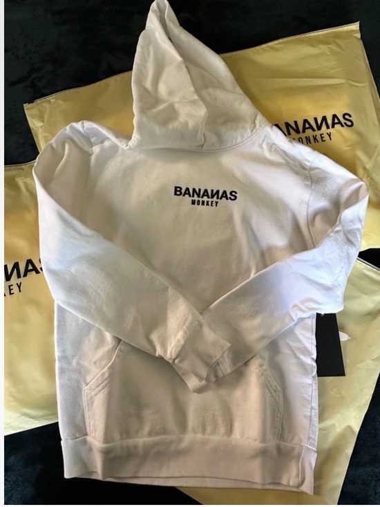 Other - Bananas Monkey White Hoodie Logo Pullover StreetwearGraphic- L